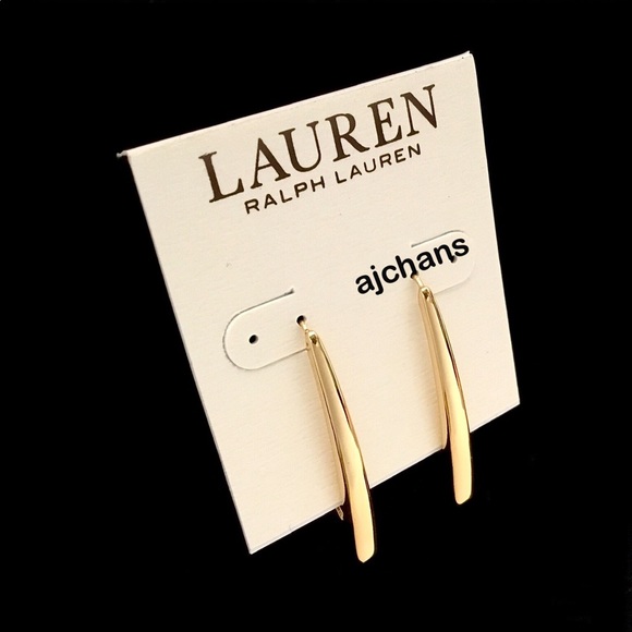 Lauren Ralph Lauren Gold Tone Threader Earrings - Picture 2 of 3